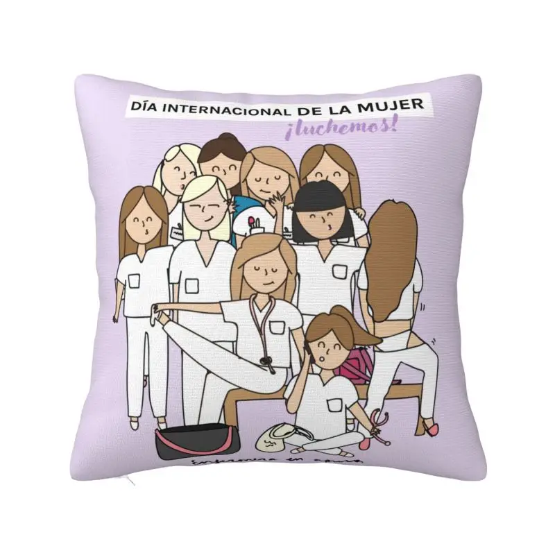 Custom Funny Cartoon Nurse Throw Pillow Case Health Care Nursing Doctors Modern Cushion Cover Car Pillowcase