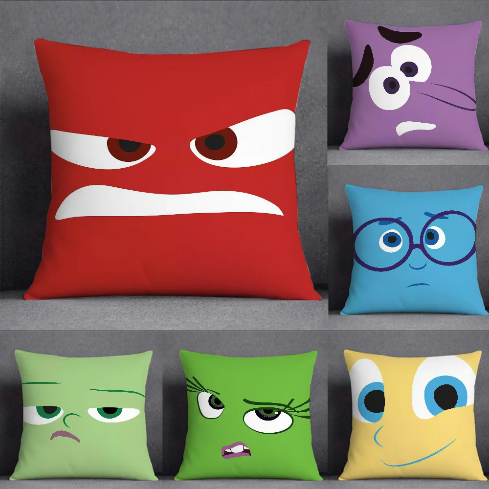 CARTOON ANGRY EYES Pillow Case Square Double-Sided Printing Short Plush Sofa Cushion Cover Bedroom Bedside Pillow