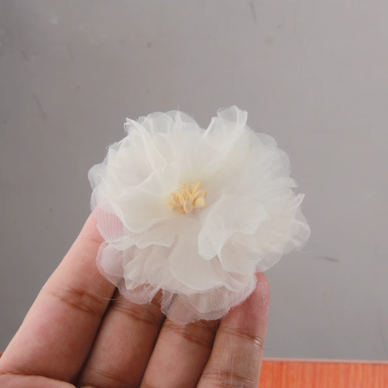 10PCS/Lot Beige Series Mix Styles Set Chiffon Fabric Flowers For Wedding Invitation Artificial Flowers For Dress Hat Decoration