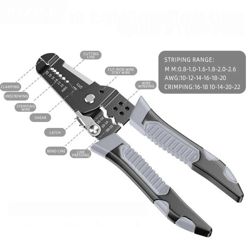 Wire Stripper Pulling Plier Multifunction Stripping Crimping Plier Hand Tool