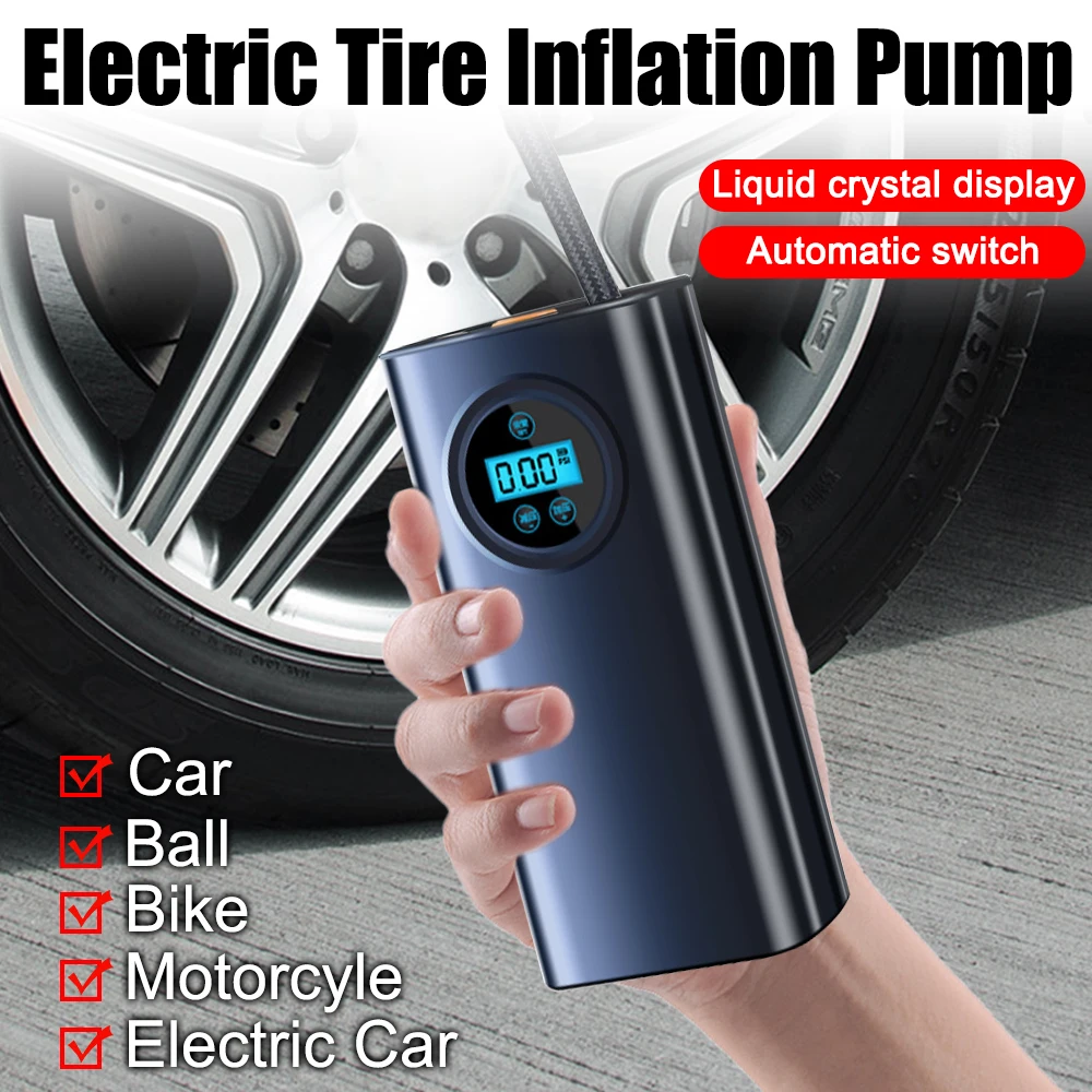 Compresor de aire Digital para neumáticos de coche, inflador eléctrico para motocicleta, bomba de aire para bicicleta, almohadas, accesorios de inflado, 17L/min