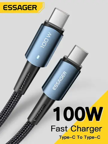 Essager PD100W 60W Type C C to C Cable Fast Charge Mobile Cell Phone Charging Cord Wire For Xiaomi Samsung Huawei Macbook iPad