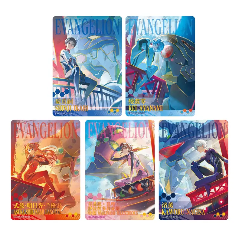 KAYOU Neon Genesis Evangelion Series 1 PR/BR/XR/CR/ZR/FR/UR/AR/ST/SSR/SR/R/N بطاقة تجميع المبتدئين الكلاسيكية الأصلية