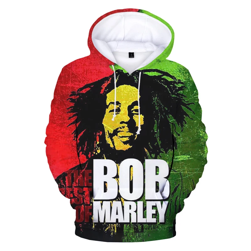 New Bob Marley 3D Hoodies Singer Harajuku Streetwear Hooded Sweatshirts Men Women Fashion Casual Long Sleeve Hip Hop Pullover