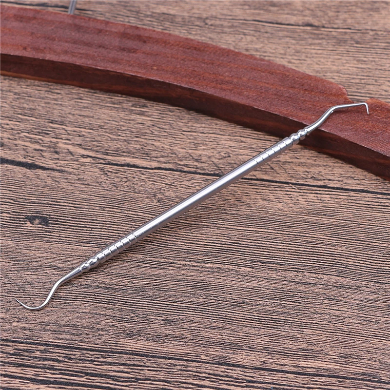 -1Pc Double Ends Stainless Dentist Teeth Clean Hygiene Explorer Probe Hook Pick-