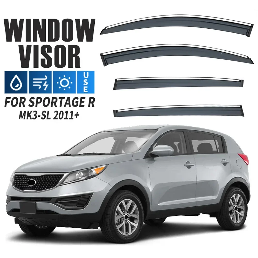 

Хромированные полоски, защита от дождя для Kia Sportage SL 2010-2015, оконный козырек, ветровые дефлекторы, дверной козырек, вентиляционные шторы, вентиляционный козырек