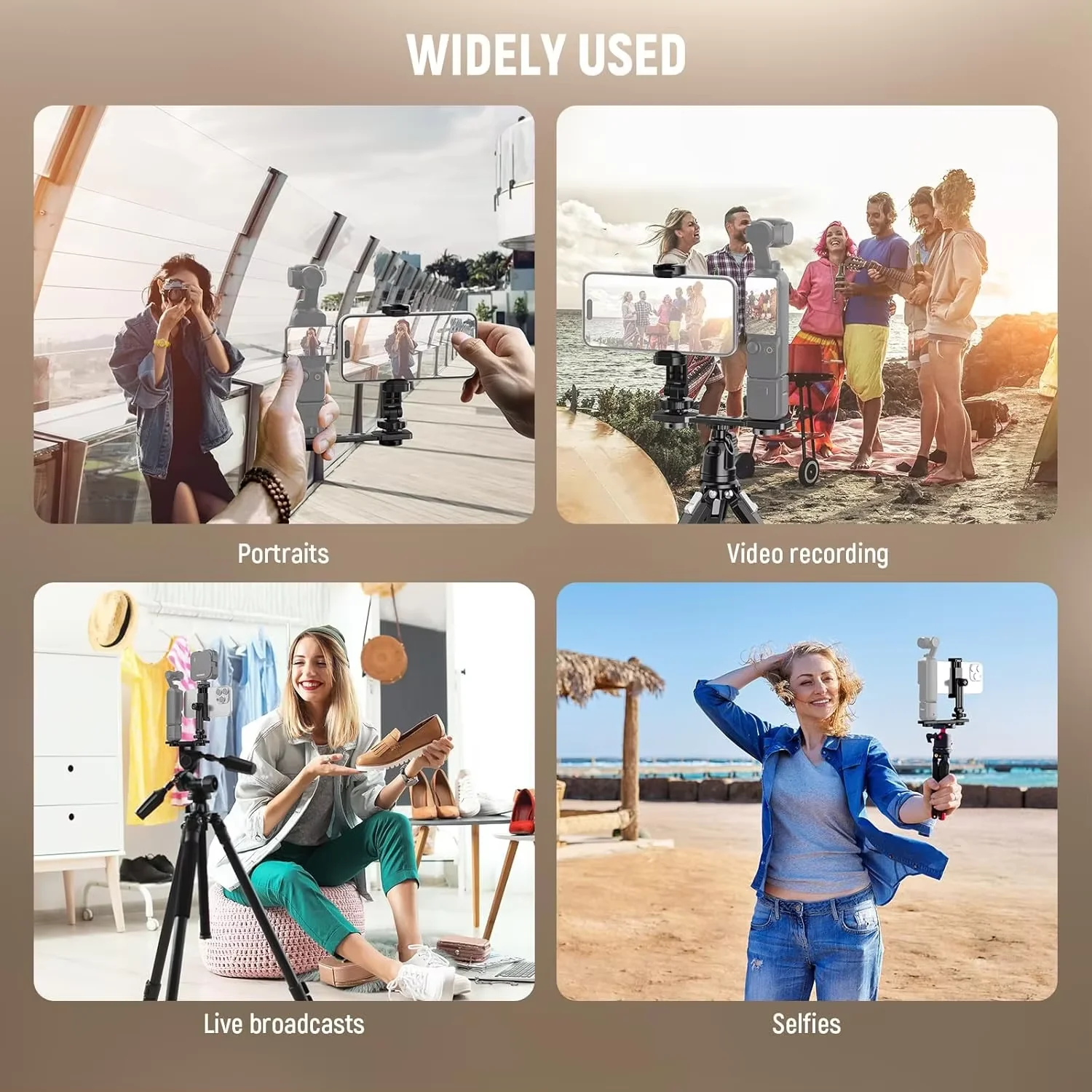 Uchwyt na telefon NEEWER kompatybilny z DJI Osmo Pocket 3, akcesoria rozszerzające, uchwyt na telefon komórkowy z gwintem 1/4 cala — zdjęcie produktu 3