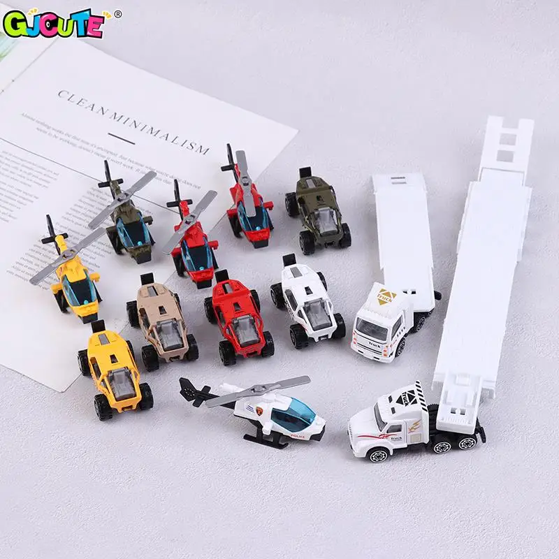 1PCS Children’s Helicopter Toy Alloy Truck Trailer Off-road Vehicle Model Military Ornaments Boy Toy Simulation Christmas Gift