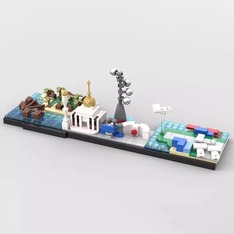 Bricklink MOC architektura panorama miasta ustawia na Malediwach Leipzig atens Cambridge w nowym jorku Darmstadt klocki zabawki dla dzieci prezent