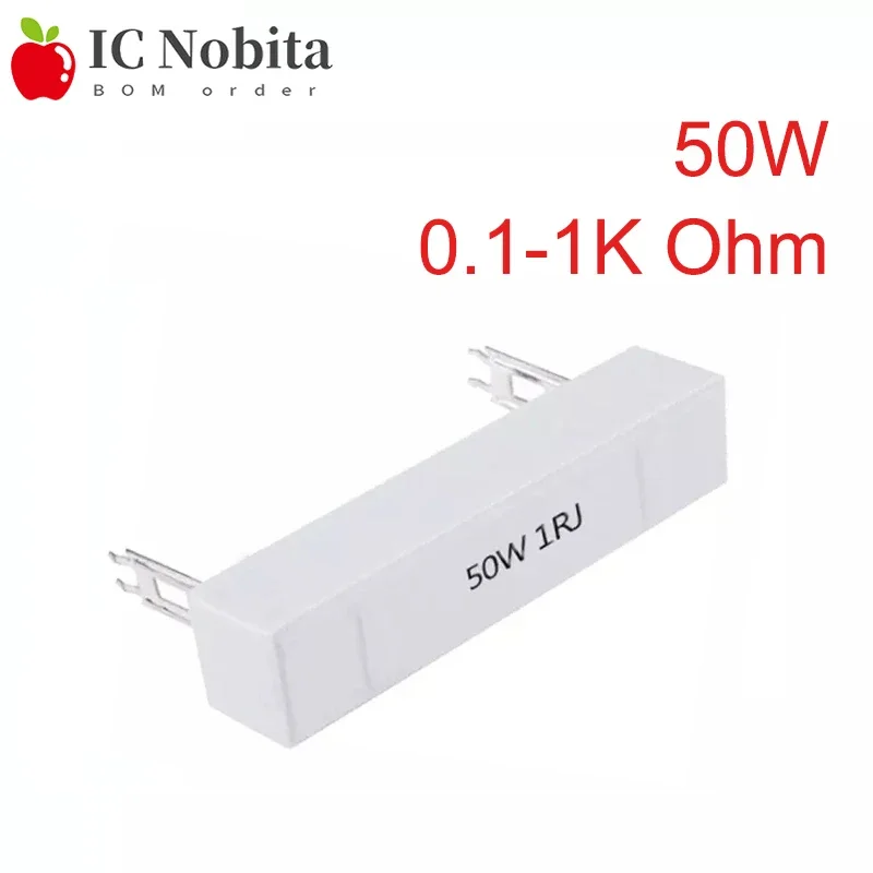 

50W Ceramic Cement Resistor Resistance 0.1R~1K 0.2R 0.22R 0.5R 1R 1.5R 2R 3R 10R 15R 25R 30R 50R 100R 200R 250R 300R 390R Ohm