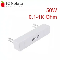 50W Ceramic Cement Resistor Resistance 0.1R~1K 0.2R 0.22R 0.5R 1R 1.5R 2R 3R 10R 15R 25R 30R 50R 100R 200R 250R 300R 390R Ohm