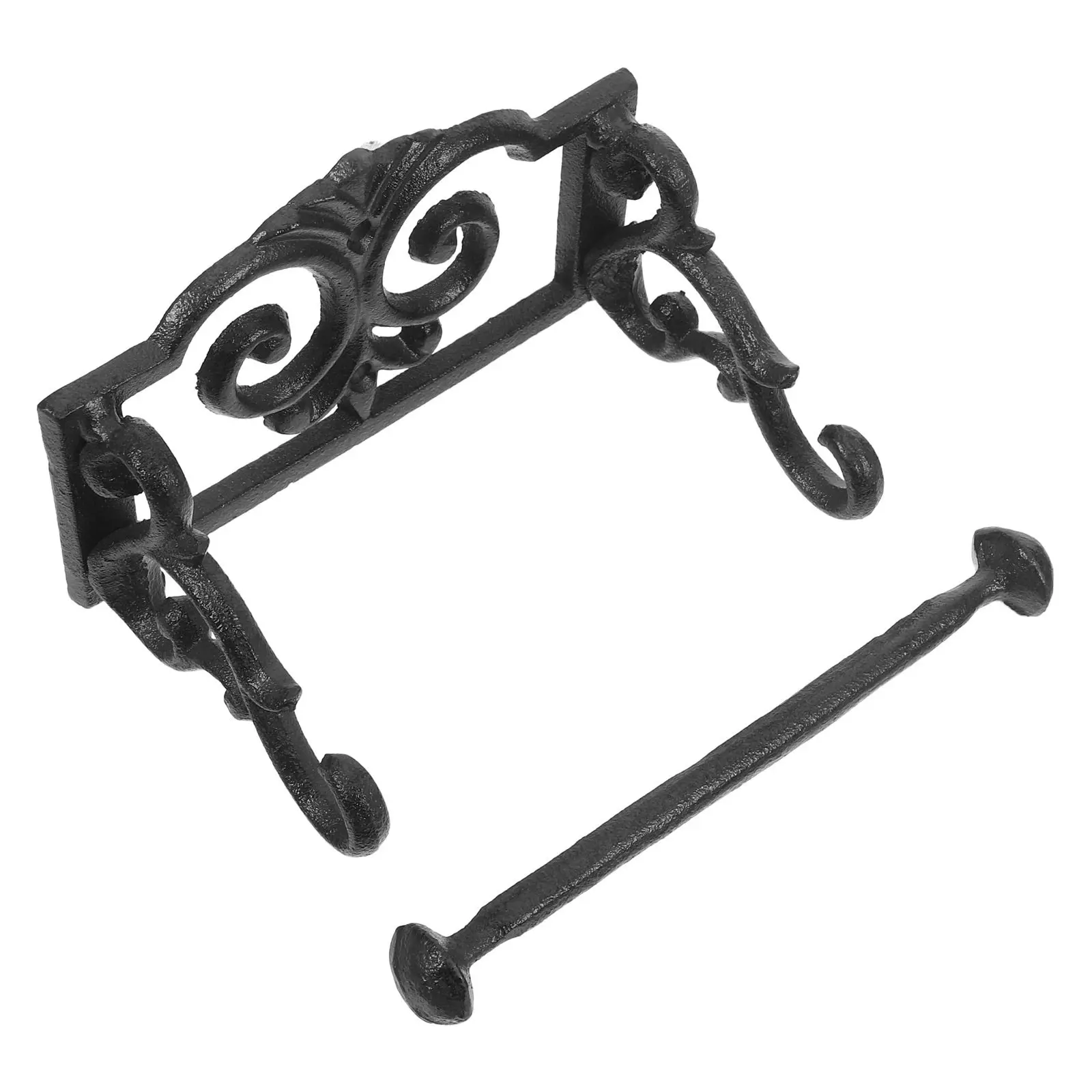 

Cast Iron Paper Towel Holder Wall Mounted Vintage Farmhouse Napkin Rack Bathroom Tissue Dispenser Wrought Iron Towel Bar