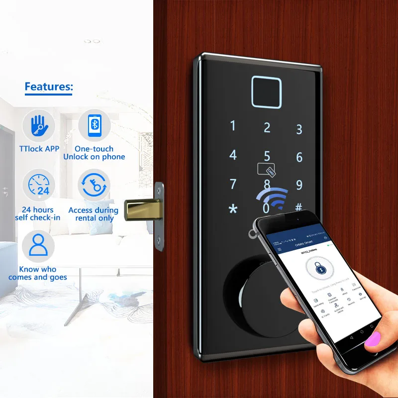 Orbita Home Security Triple Anti-theft Smart Door Lock Safe Digital Electronic Lock with WiFi APP Password