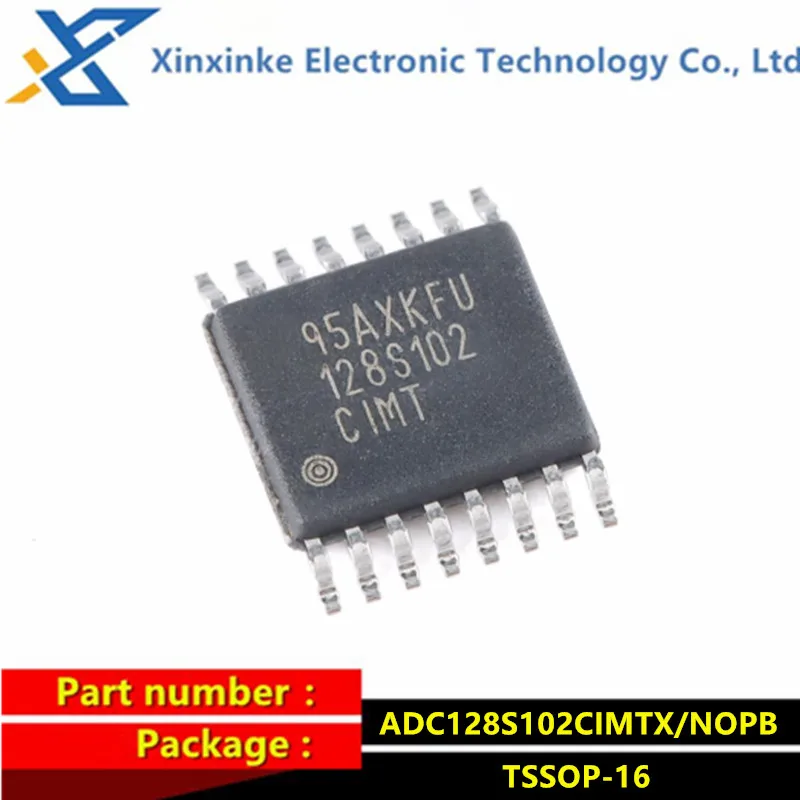ADC128S102CIMTX/NOPB TSSOP-16 128S102 Analog to digital converter - ADC 8-Channel 500 ksps to 1 Msps 12-Bit A/D Converter
