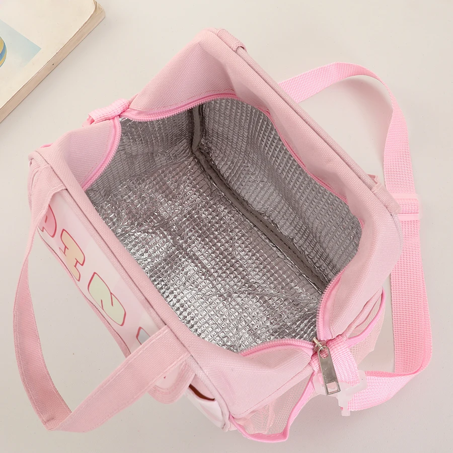 Sac de boîte à déjeuner de dessin animé, sac à déjeuner à bandoulière de grande capacité, sac isolant de travail, sac à déjeuner d'école