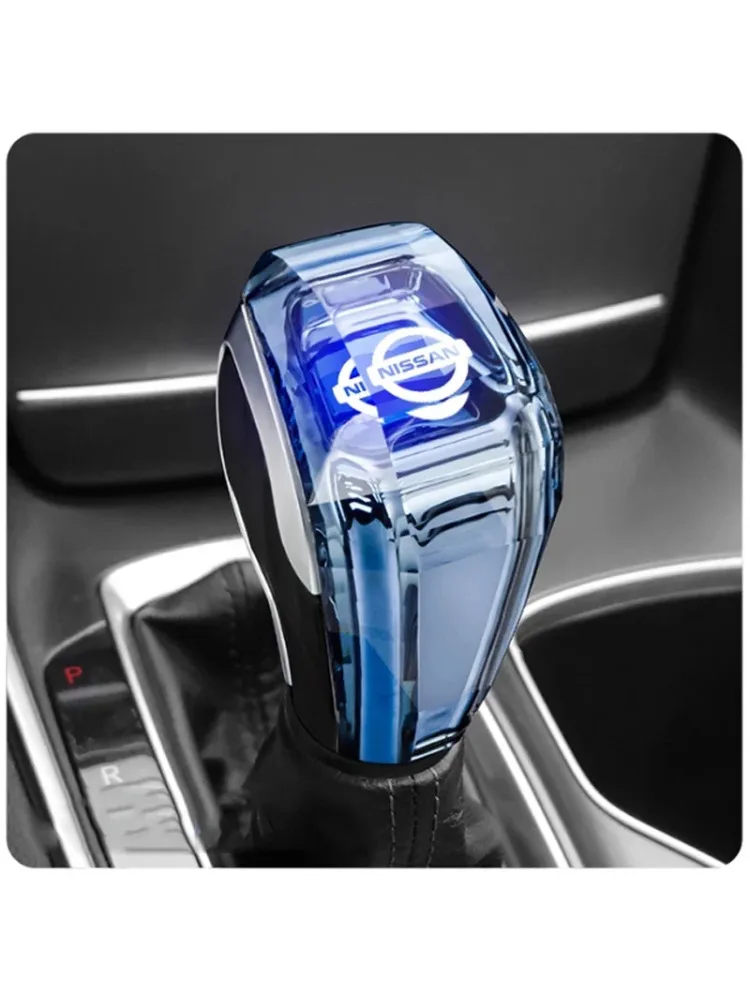 Podświetlana diodami LED kryształowa gałka zmiany biegów z logo Nissan do samochodów Qashqai Rogue Kicks X-trail Tiida Altima Versa Juke Altima — 2