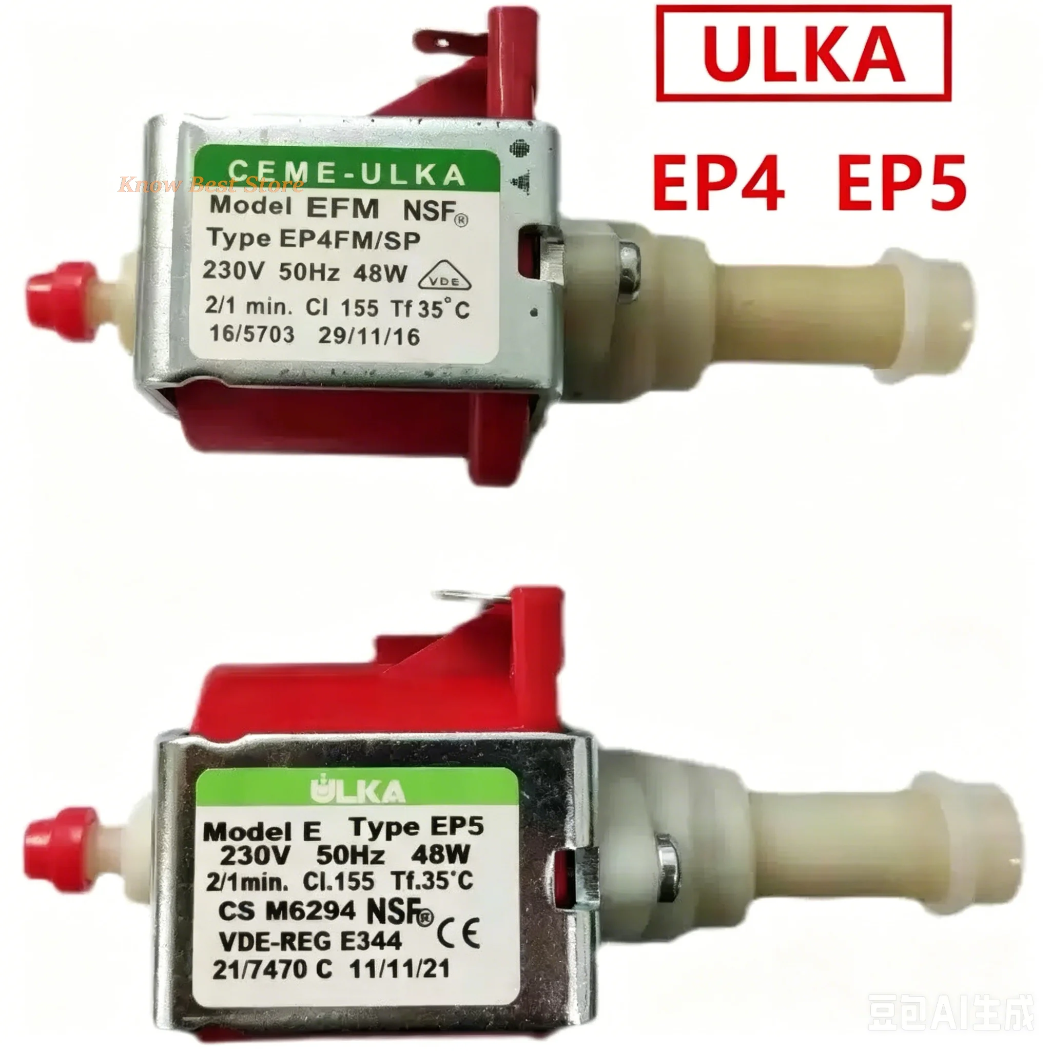 1PCS For ULKA EP4 EP5 EP4FM AC120V 230V 41W 48W Solenoid Pump Water Pump For Coffee Espresso Machine