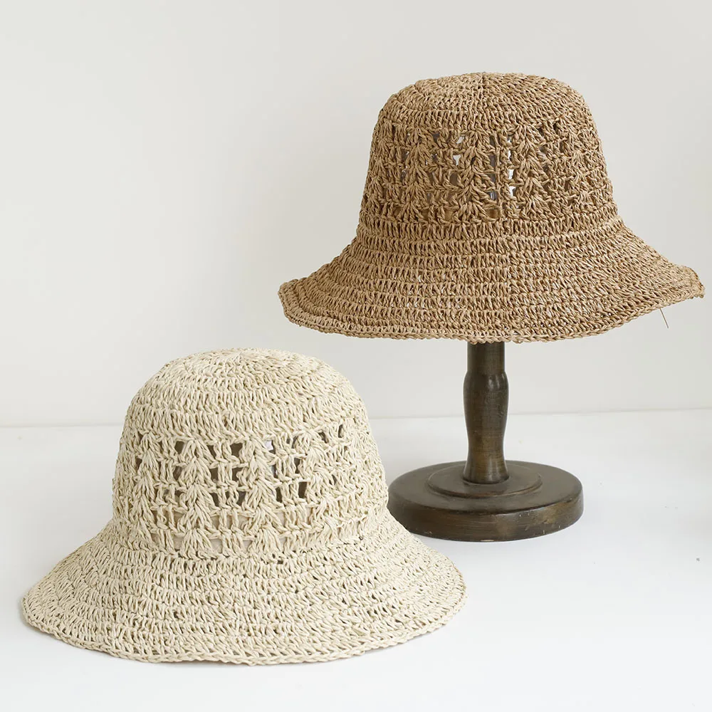 2026 NEUER Handgefertigter Hochwertiger Sonnenhut mit Buchstabenstickerei, Floppy Sommerhüte für Damen, Strand Panama Strohhut, Kuppelförmiger Bucket Hat