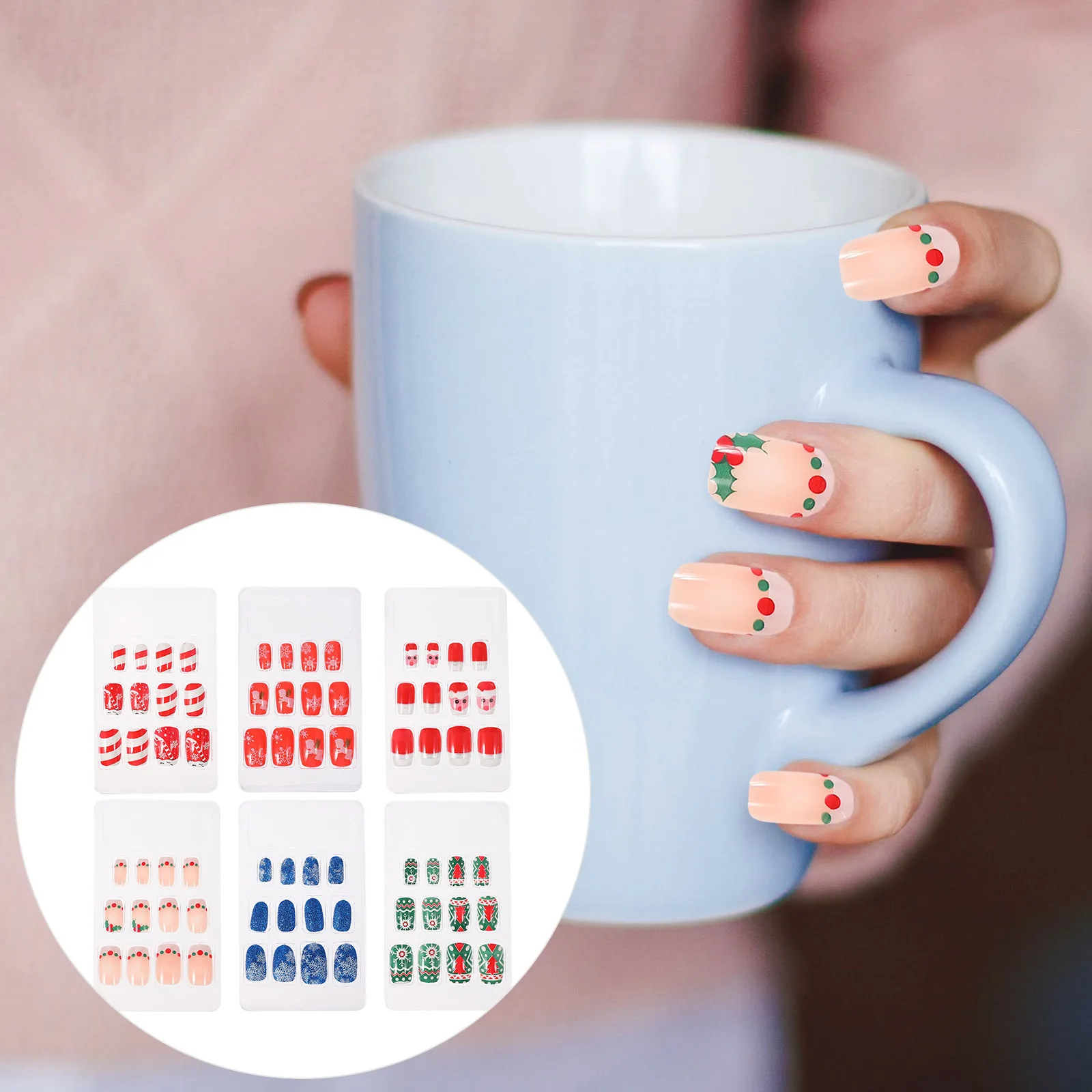 

72 Pcs Nail Stickers for Art Press Nails ABS Xmas Full Polish Strips Party False