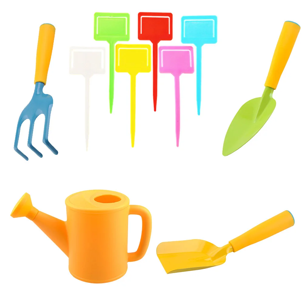 1 Juego de 1 Juego de herramientas de jardinería para niños, juego de plantar para niños, Mini palas, rastrillos para cultivo de arena al aire libre, ligero