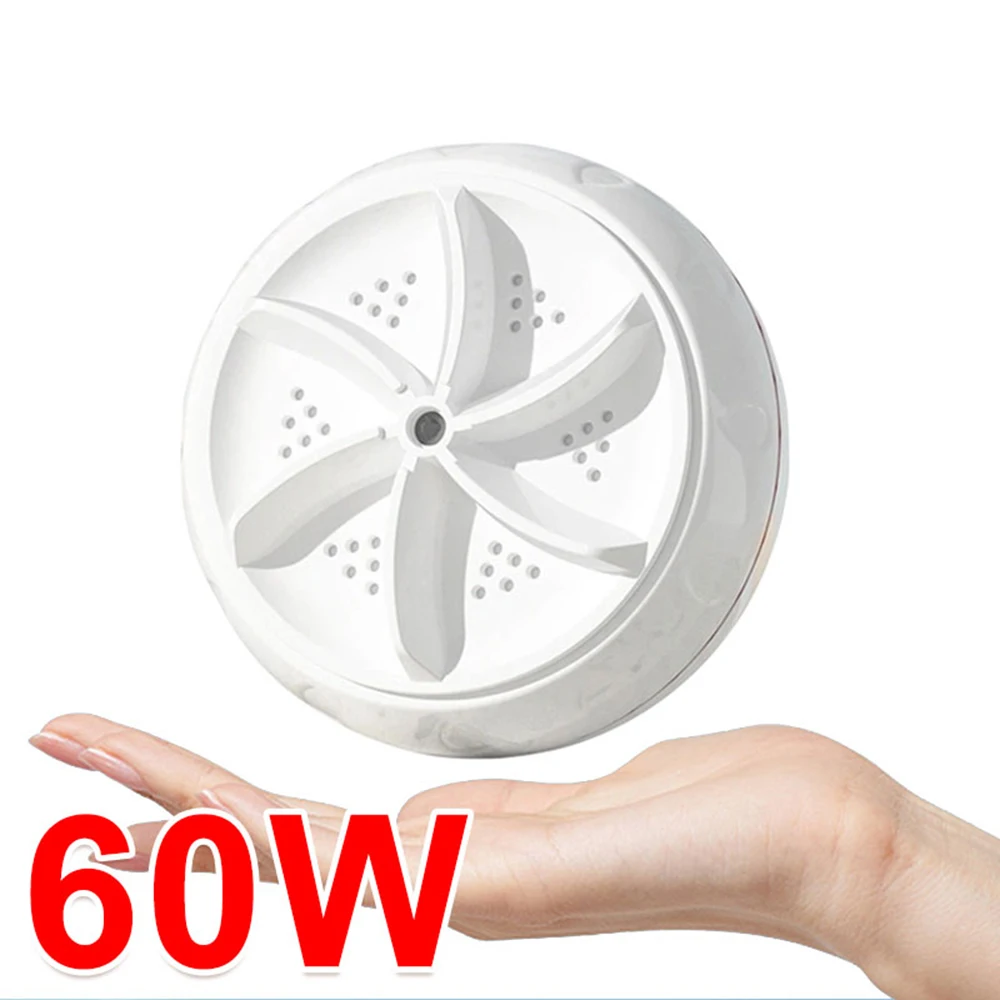 

60W Portable Turbo Washing Machine Hight Power Mini Ultrasonic Washer for Baby Clothes Underwear Socks Business Trip Travel USB