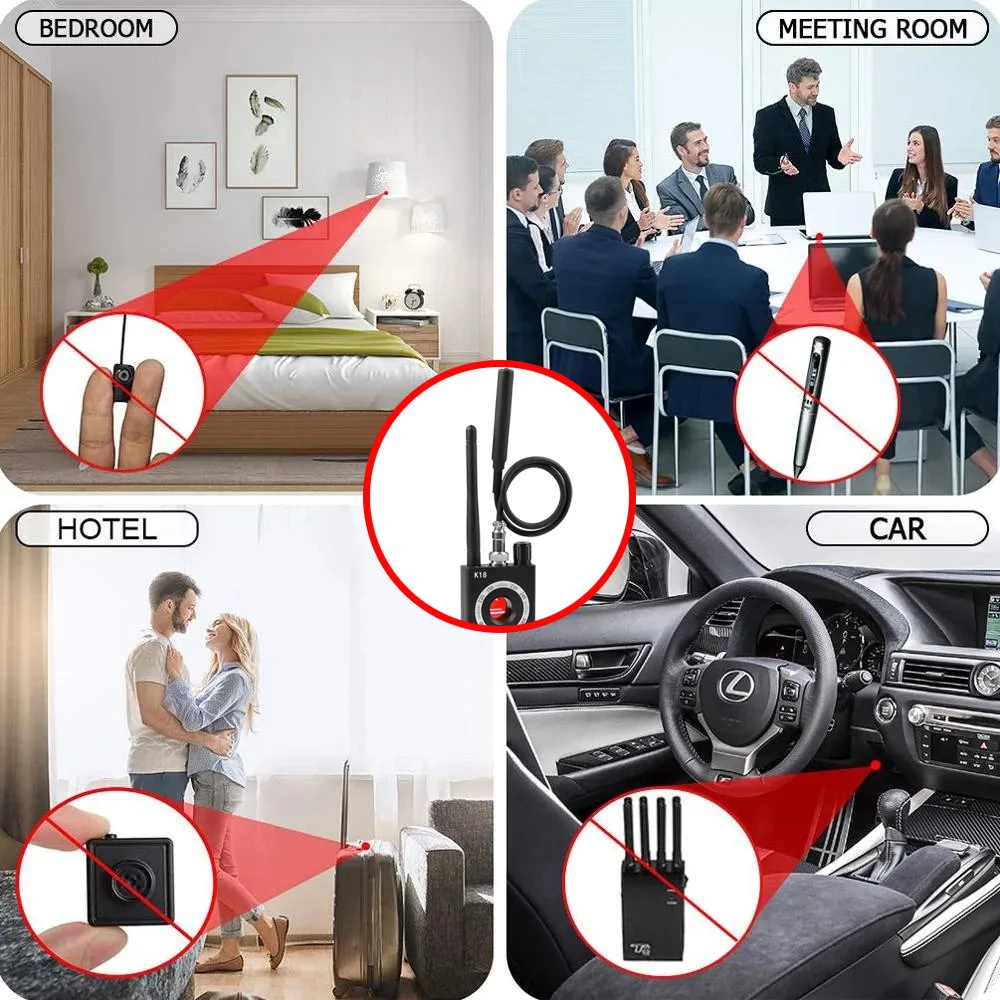 K18 다기능 안티 감지기 카메라, GSM 오디오 버그 파인더, GPS 신호 렌즈, RF 로케이터 트래커, 감지 파인더, 라디오 스캐너, 신제품