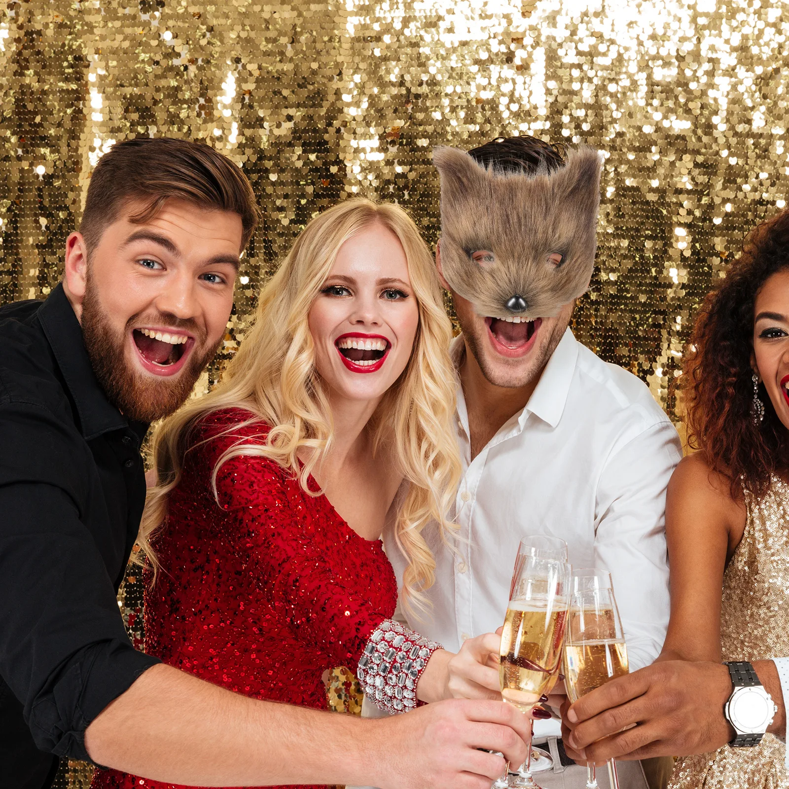 

Animal Half Face Masks Fox Masquerade Realistic Design Party Hats Comfortable Unique Halloween Costumes Accessories Adult Props