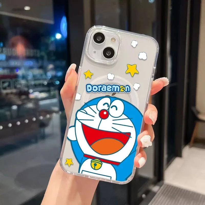 Hot Anime D-Doraemon Stars Magsafe Magnetic Phone Case for iPhone 16 15 14 13 12 11 8 7 Plus Pro Max X XR XSMax Soft Clear Cover