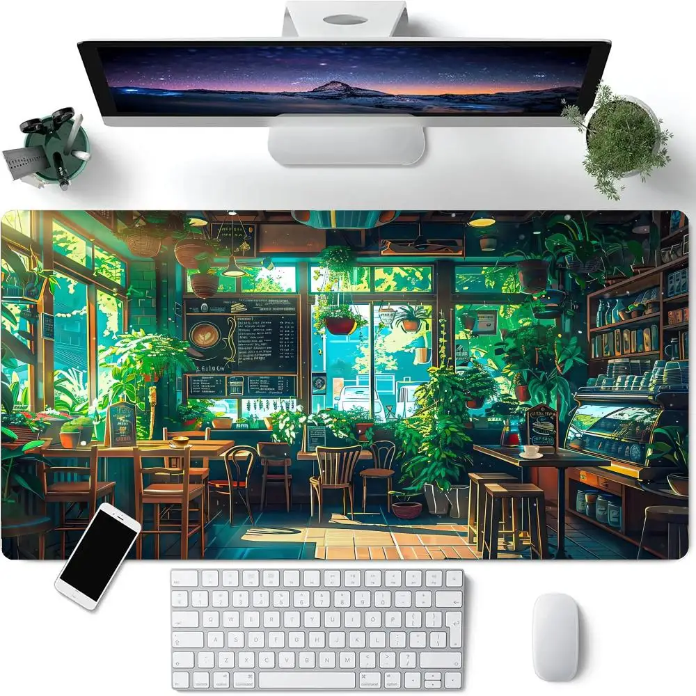 

Cartoon Green Anime Mouse Pad Large Rubber Anti-slip PC Desk Accessories Mousepad for Offices and Gamer Keyboard Mats Decor Mat