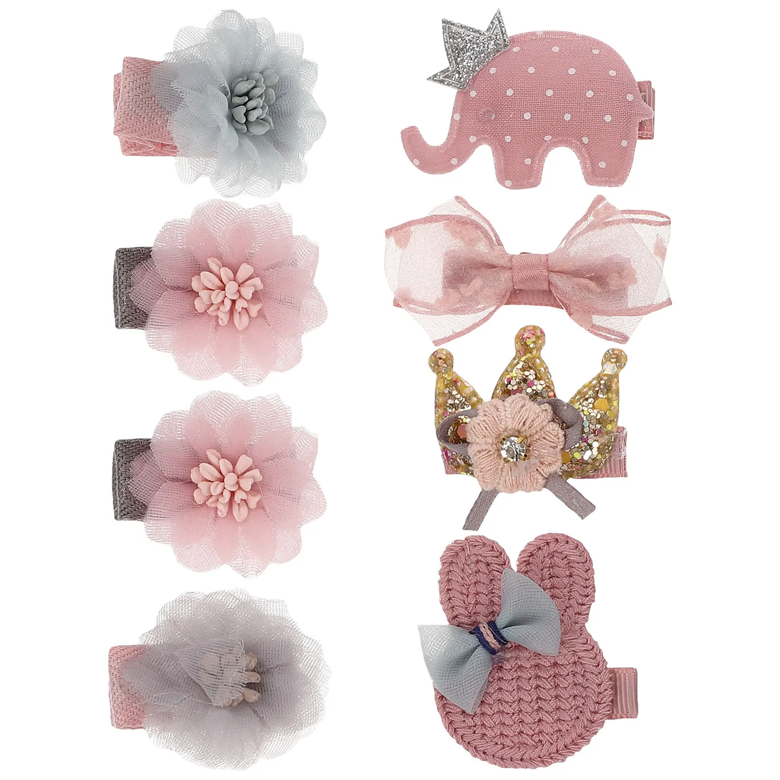 

8pcs Baby Clips Set Toddler Hair Accessories Cute Decorative Barrettes Kids Fine Thick Hair Styling Hairpins For Girls