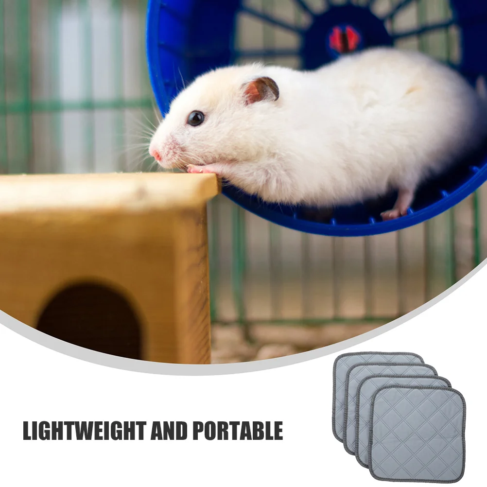 

4pcs Dog Urine Pad Pee Pads Bunny Floor Mats Ferret Liner Puppy Soft Cushions For Dogs Polyester Training Hamster Guinea Pig
