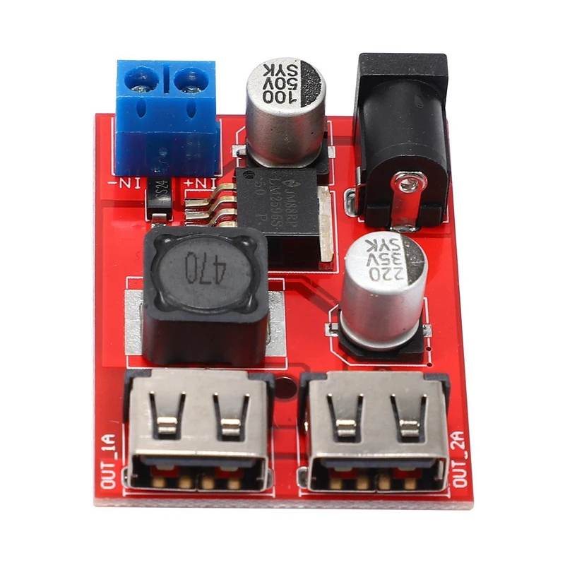 5X LM2596 LM2596S Dual USB DC-DC 9V 12V 24V 36V To 5V 3A Step Down Buck Converter Board Car Charger Solar Power Module