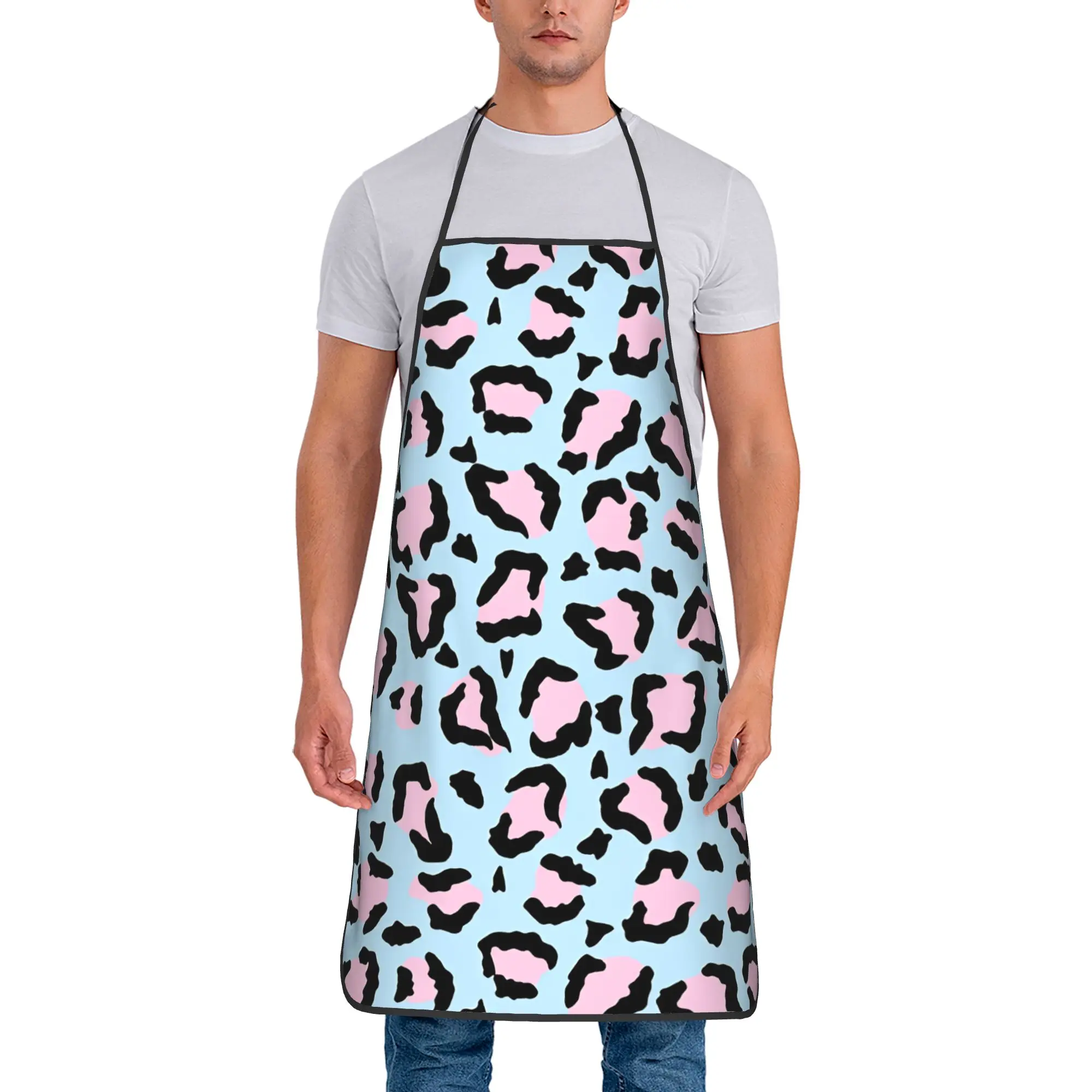 Leopard print  Apron  Fashionable Cleaning Kitchen Accessories Work Barber Aprons without Pocket