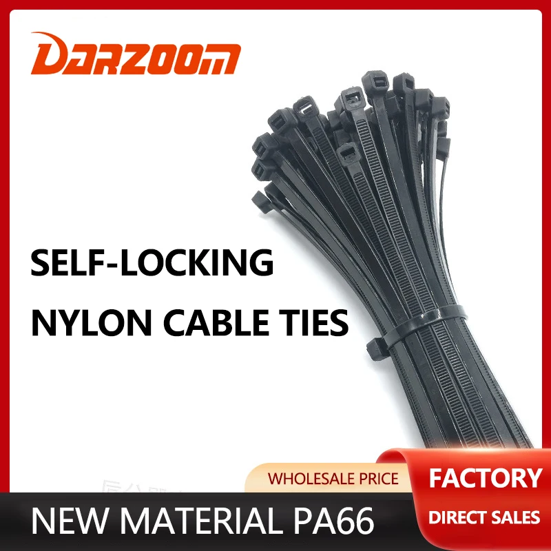 Cable Tie Cable Binder Plastic Ties Outdoor Resistant Zip Ties Multi-Purpose Self-Locking Wraps Management Bundles