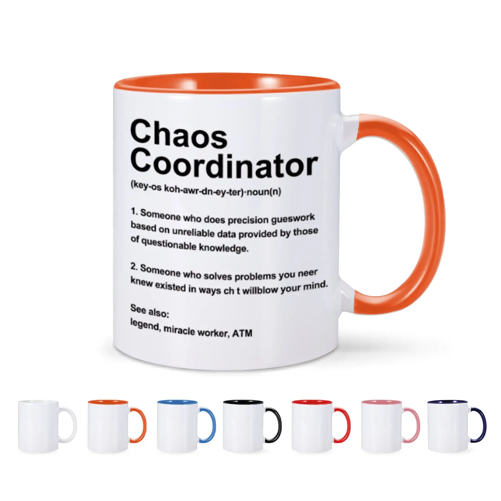 Chaos Coordinator Sarcastic Definition Funny Novelty Gift Mug Coffee Tea Mugs for Mom Family Birthday Christmas Drinkware Gifts