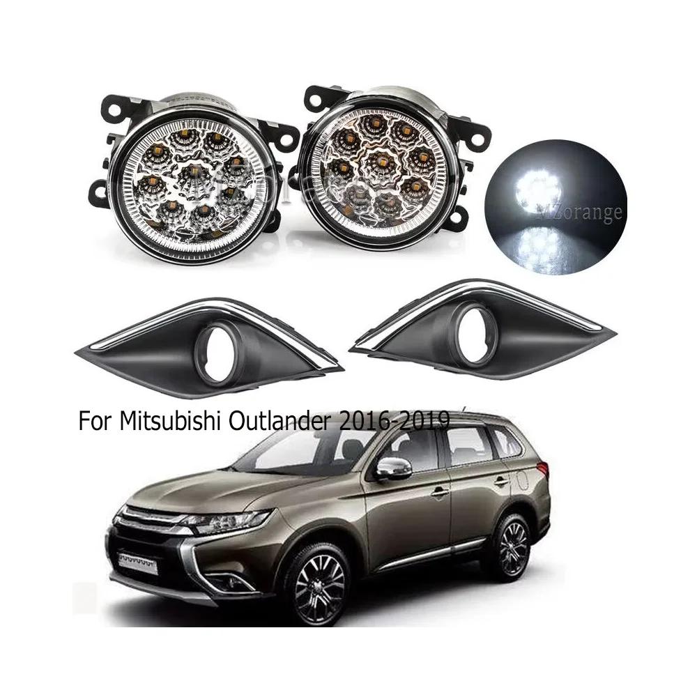 

LED Fog Light Fog Lamp Cover For Mitsubishi Outlander 2016 2017 2018 2019 Headlights Foglights Daytime Running Light Kit Switch