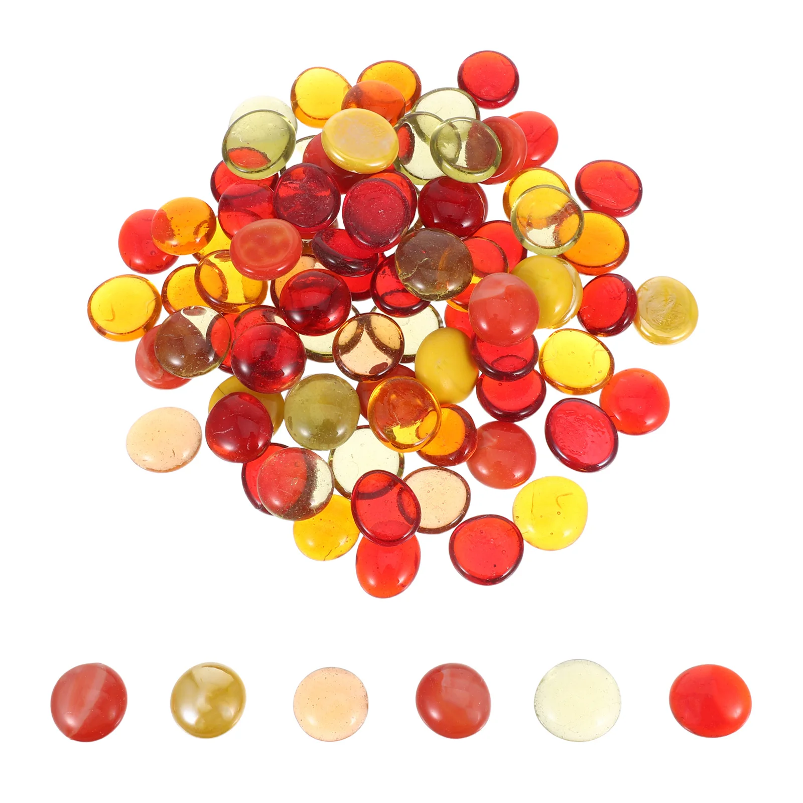 

1Set Flat Glass Marbles Natural Appeal Vase Filler Aquarium Pebbles 400G Flat Glass Marbles Gravel for Landscaping