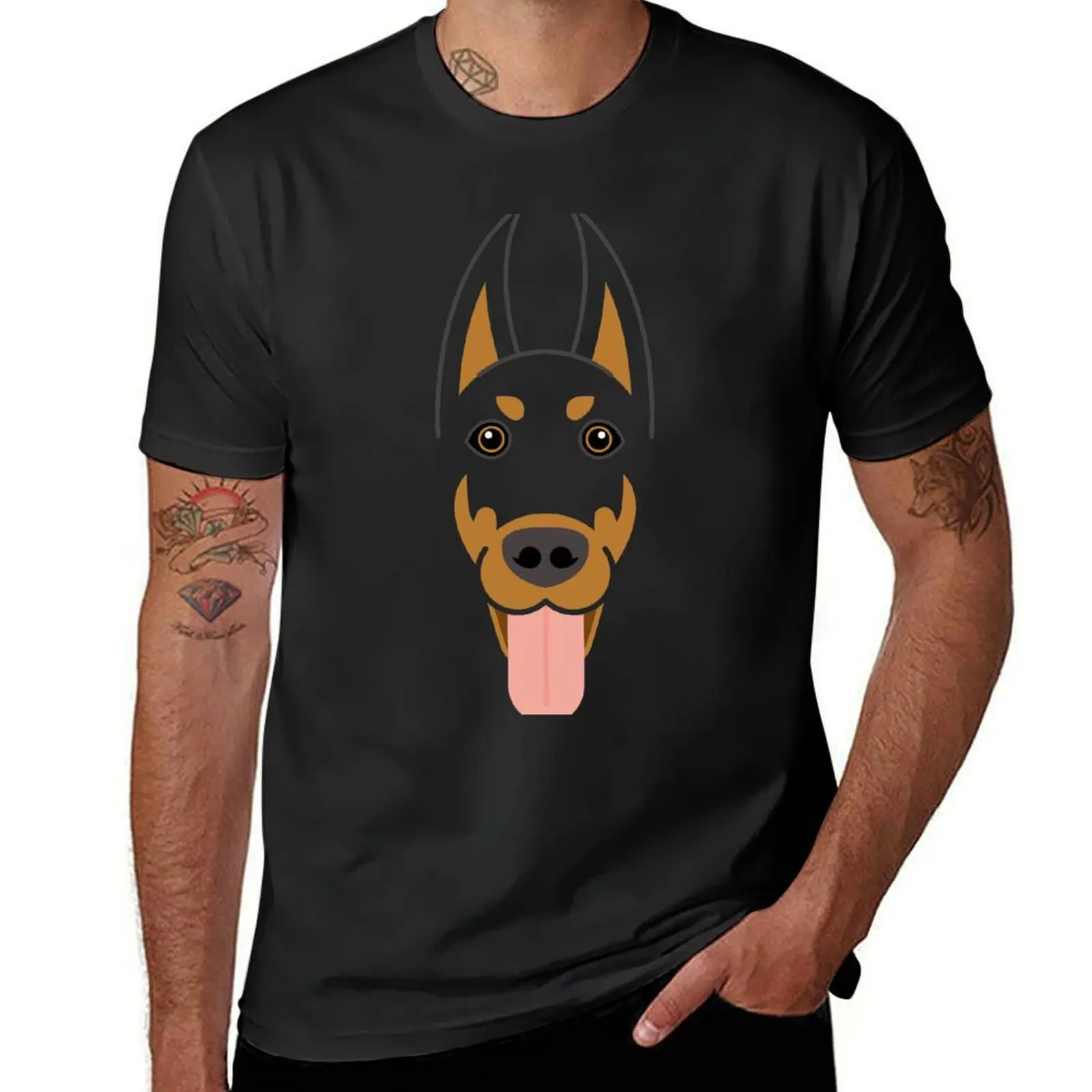 Doberman Pinscher dog face T-Shirt plus sizes tees shirts graphic tees summer tops mens workout shirts