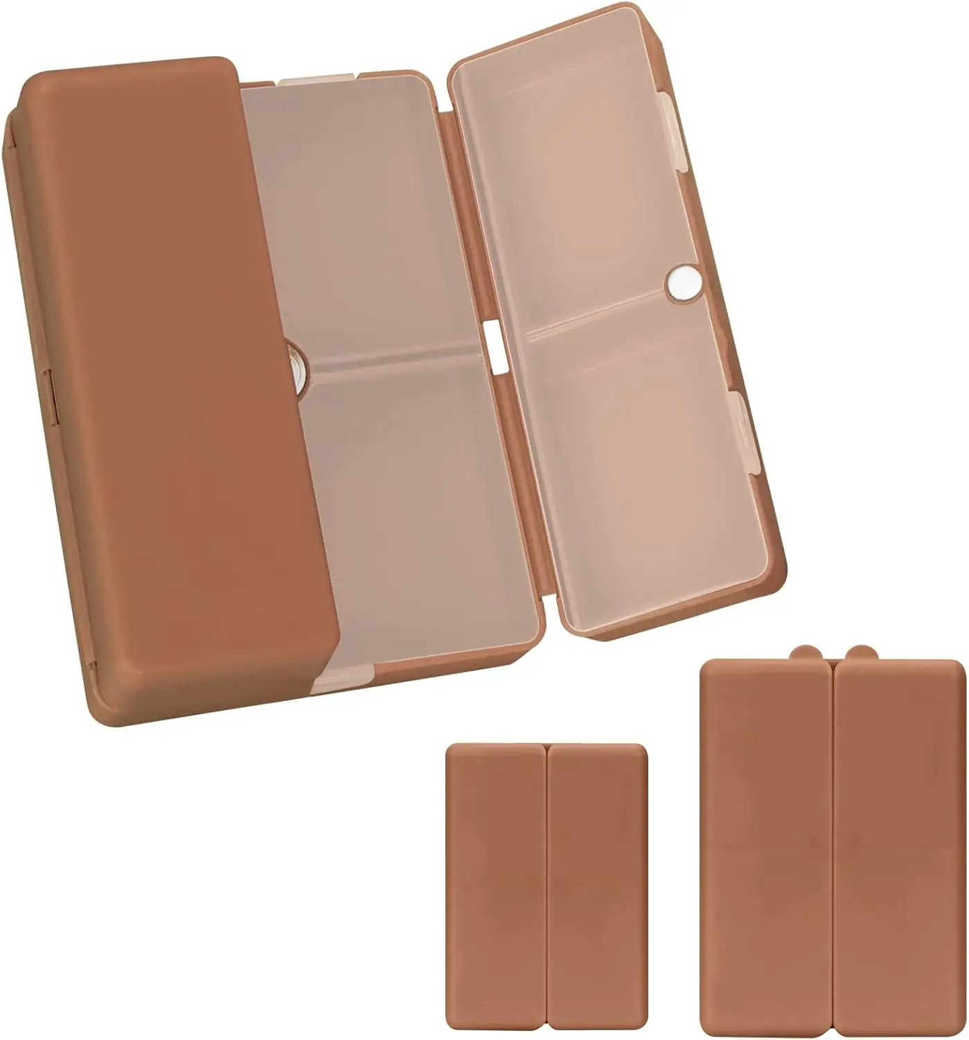 

2-Piece Daily Pill Organizer, 7 Compartments Folding Design for Travel and Purse, Holds Vitamins and Medication