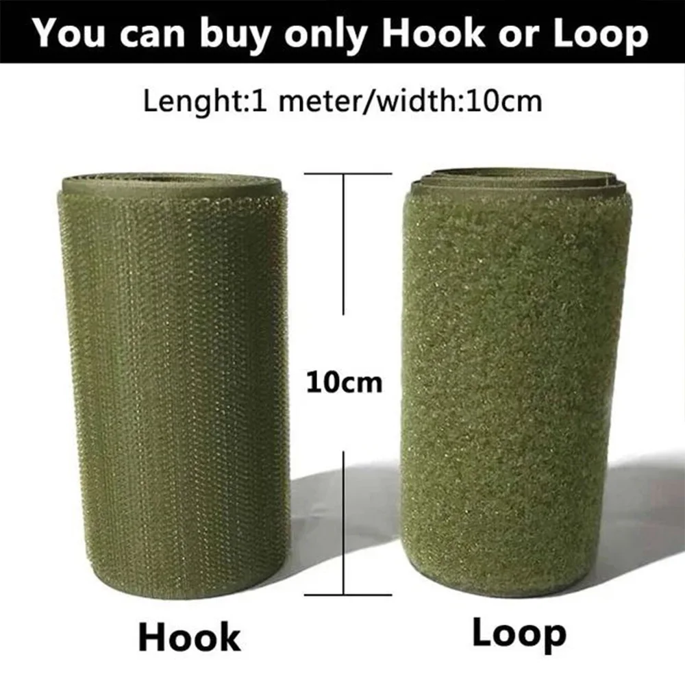 10CM Width Hoop and Look no Adhesive Hook Loop Fastener Tape Sewing Magic Tape Sticker Strap Couture Strip Clothing Olive