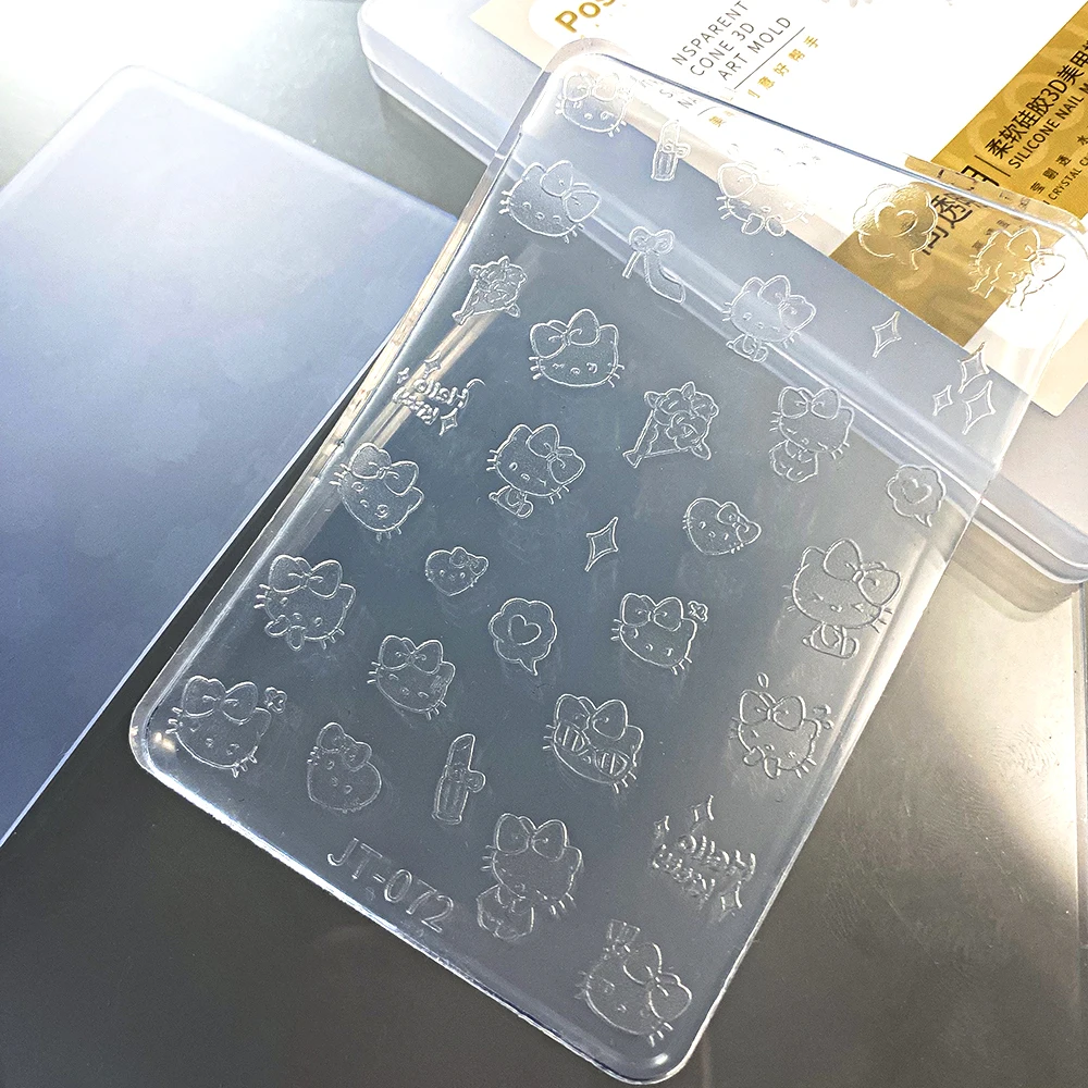 1 stks Klein Patroon Hello kitty Nail Art Mold 5D Stickers Kawaii Cartoon DIY Nail Decals DIY Mold Manicure Decoratie accessoires
