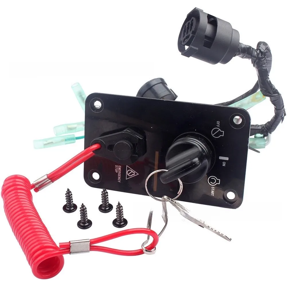 Black Plastic OEM Number 704-82570-08-00 Ignition Switch Panel For 2-Stroke For Outboard 10pin Replacement Car Accessories