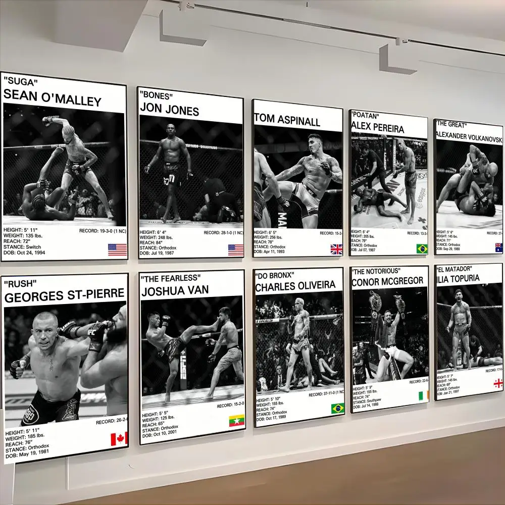 Famous Fighting Events Cuadro U-UFC Poster Trendy Aesthetic Wall Art high-end Bedroom Home Cafe library Decor