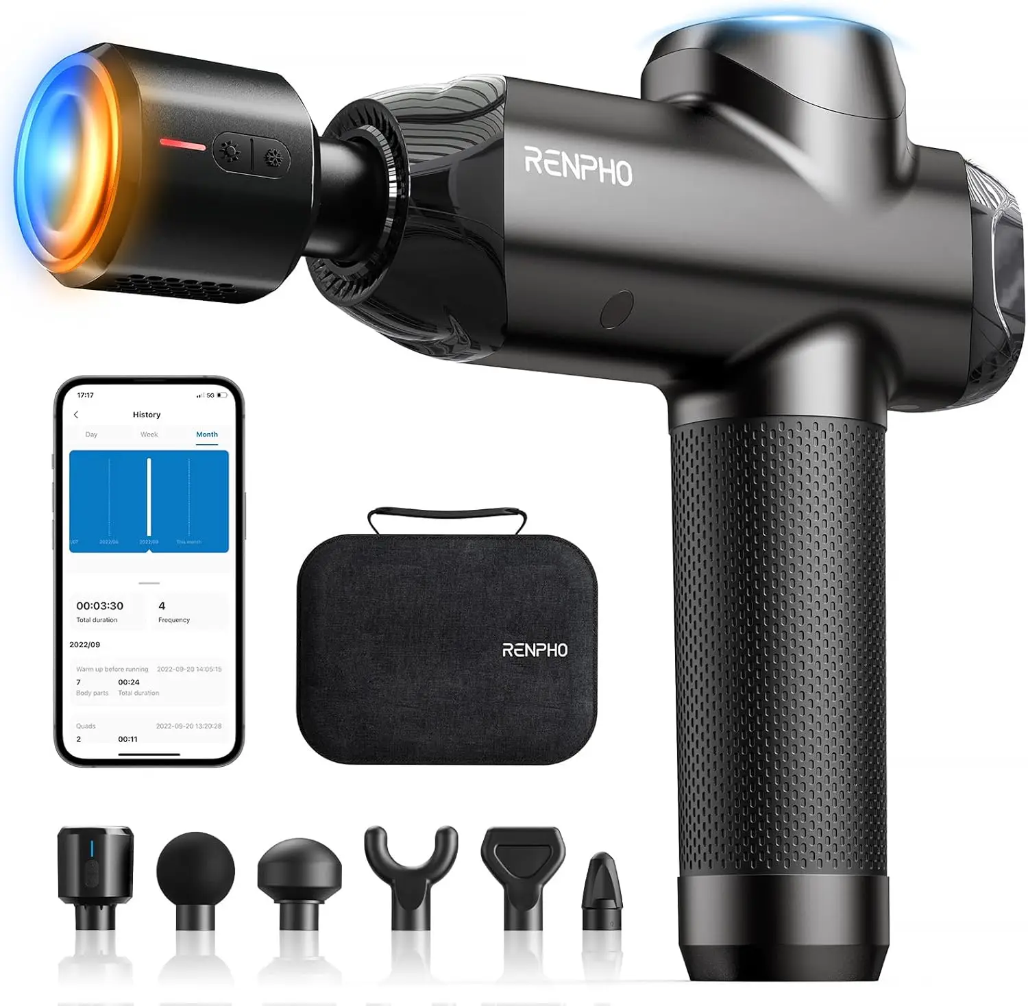 

Массажный пистолет для глубоких тканей с функцией нагрева и охлаждения, подходит для FSA/HSA, перкуссионный массажер для снятия мышечного напряжения для спортсменов и в подарок