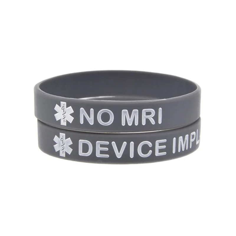 50 Stück, kein MRT-Gerät, Implantat, Silikonarmband, für den täglichen Gebrauch, Reisen, Outdoor-Aktivitäten, medizinische Warnung, Armband, 4 Farben. – Detail 8