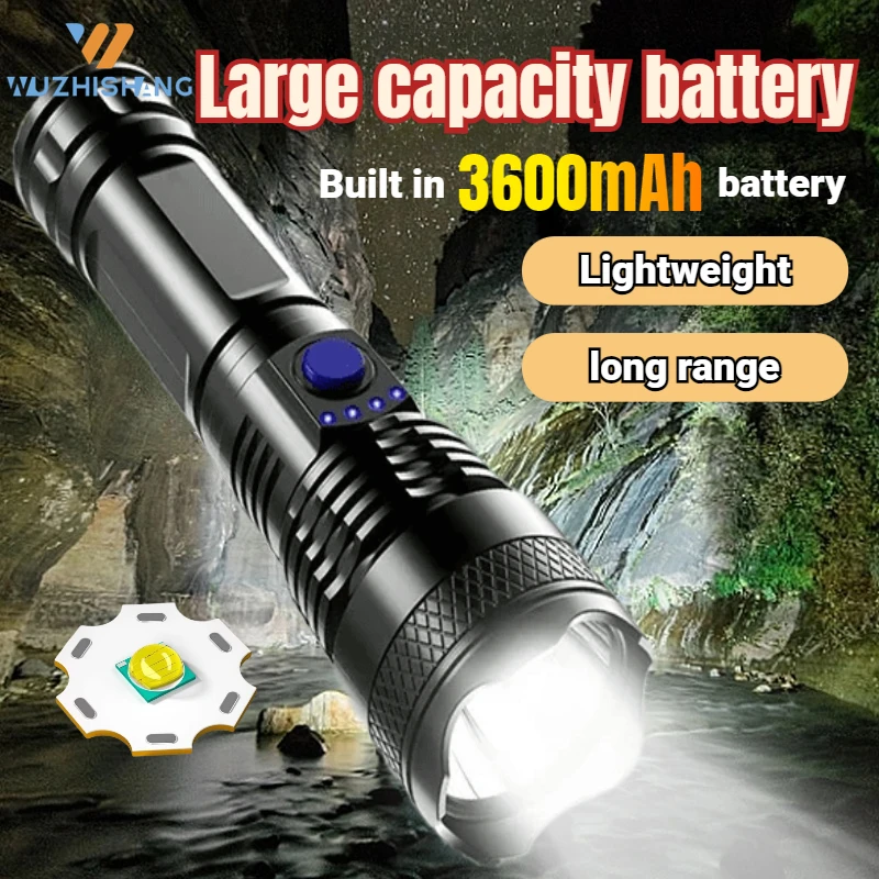 

FLSTAR FIRE Ultra Powerful Tactical Flashlight USB Rechargeable Zoomable Strong Lamp Outdoor Waterproof Emergency Camping Torch