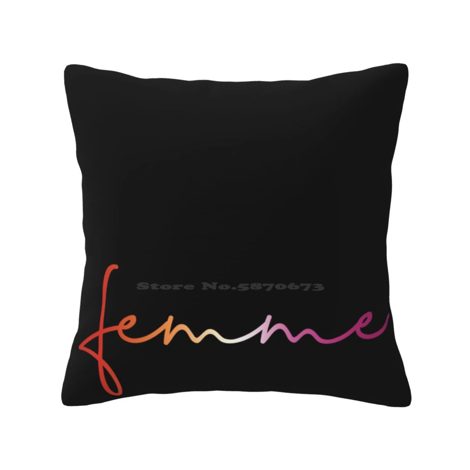 Femme Minimalist Lesbian Pride Ombre Cursive Script Soft Comfortable Pillowcase Lipstick Lesbian Lesbian Pride Flag Lesbian