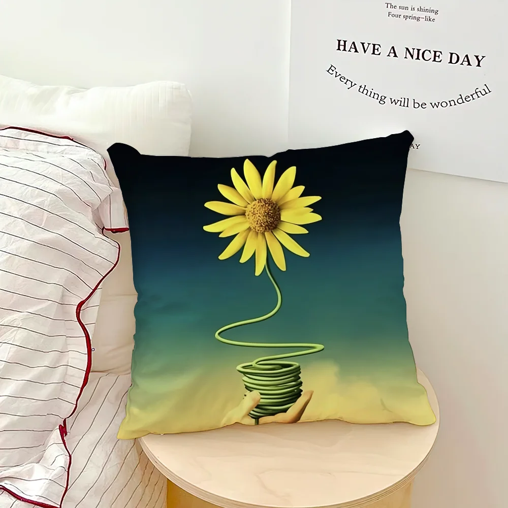 Master Print Square Pillow Cover, Zippered & Removable Washable, Universal Pillowcase for Room & Living Room