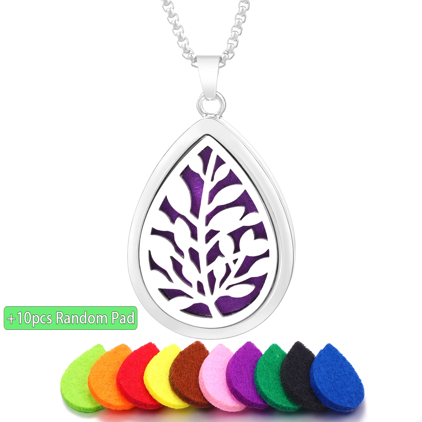 New Water Drop Aromatherapy Jewelry Necklaces Vintage Flower Stainless Steel Perfume Essential Oil Diffuser Pendant Accessories