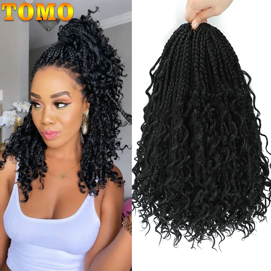 

TOMO Boho Box Braids Crochet Hair Synthetic Braiding Hair Extension 14 18 24Inch Goddess Box Braids Crochet Hair for Black Women